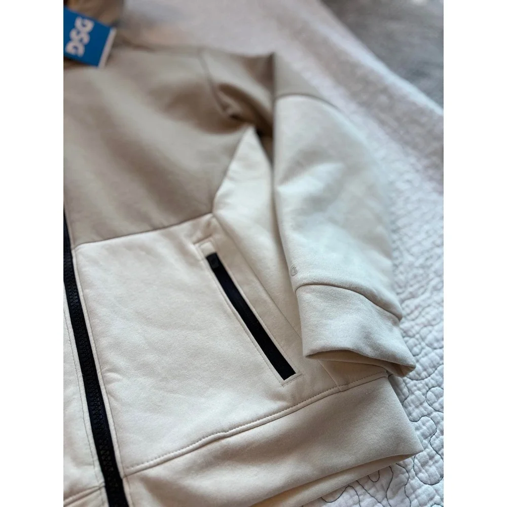 DSG Boy's Sherpa Lined Full Zip Hoodie/Jacket Tan‎ Cream Jacket Size Medium